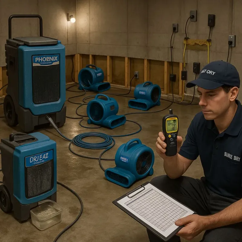 Structural Drying and Dehumidification process in Pelham, MA